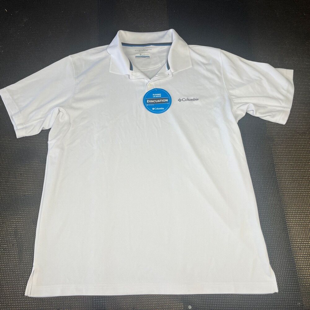 NWT Columbia Omni Shade Polo Shirt Men's XL White Fishing Golf Performance Hunt
